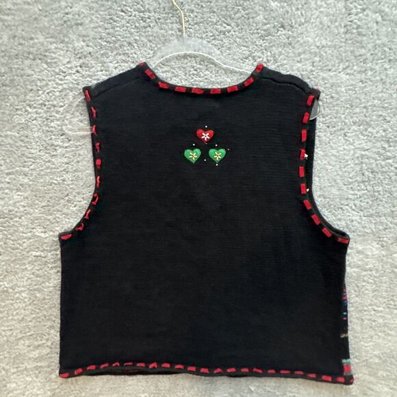 Vintage Segue Sweater Vest Womens Large Ugly Christmas 3D All Over Art To Wear - Picture 9 of 14